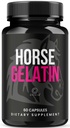 Horse Gelatin Capsules - Official HorseGelatin Pill Advanced Premium Formula Support Maximum Strength, All Natural Ingredients Vitamin for Overall Health & Wellness, 60 Capsules for 1 Month