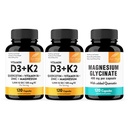 Sandhu's Vitamin D3 K2 & Magnesium Glycinate with Quercetin Capsules | Supports Quality Sleep, Relaxation, Immune, Muscle Health & Energy