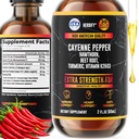 HERBIFY Cayenne Pepper Drops - Immune Support Supplement - Detox & Digestion Support - Cayenne Pepper Hawthorn Beet Root Turmeric Vitamin K2 D3 - Energy Supplements Extract - 2 Fl Oz - Made in USA