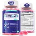 NEVISS Nicotinamide 500mg Gummies, Niacinamide Supplement with Collagen Peptides, (Flush Free Niacin) Vitamin B3 Niacinamide for Anti-Aging, NAD+ Levels, Longevity, Focus & Brain, Sugar Free, 60Cts