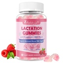 Lactation Support Gummies for Breastfeeding Moms – Postnatal Nursing & Milk Supply Support with Fenugreek, Moringa & Fennel – Vegan B12 & D3 Vitamins – Raspberry Flavor, 60 Count