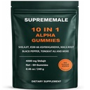 SupremeMale 10 in 1 Alpha Gummies - 4000 mg Herbal Performance Blend with Ashwagandha, Tongkat Ali, Maca & Shilajit – Supports Daily Energy, Stamina & Male Wellness (1)