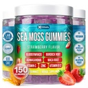 150 Sea Moss Gummies | 9-in-1 Formulation with Irish Sea Moss, Ashwagandha, Burdock, Elderberry, Bladderwrack, Maca, Zinc, B12 | Energy & Immune Support | Strawberry Flavor Vegan Gummies