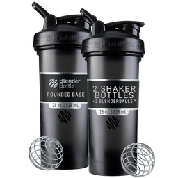 BlenderBottle Classic V2 Shaker Bottle Perfect for Protein Shakes and Pre Workout, 28-Ounce, Black, 2 Pack