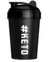 MIXT Energy Keto Shaker Bottle, BPA Free, Tight Lid, and Mixing Technology, 16 oz, Black (#Keto Design)