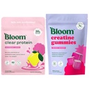 Bloom Raspberry Lemonade Clear Protein and Creatine Gummies Bundle