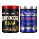 ALLMAX Aminocore + L-Glutamine Stack – BCAA, EAA, & Glutamine Supplement – Intra Workout Hydration & Post Workout Recovery Support