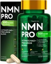 NMN Supplement 500mg - NAD Supplement with Resveratrol, TMG, Apigenin, PQQ, and Black Pepper Extract - 6-in-1 Acid-Resistant Vegan Pills Complex, NMNH Alternative, Third-Party Tested, 30 Servings
