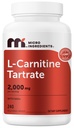 Micro Ingredients L-Carnitine Tartrate 2,000 mg, 240 Vegetarian Capsules | L-Carnitine Supplement with NAD+ | Non-GMO, Gluten Free