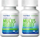 HealthA2Z® Mucus Relief | Guaifenesin 400mg | Immediate Release | No Benzene | Expectorant (60 Counts) (Pack of 2)