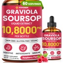 Graviola Soursop Leaf Extract Liquid - Soursop Bitters Liquid, Support Immune, Relax, Liver and Sleep, Sugar & Alcohol-Free, Highly Absorbable Formula, Raspberry Flavor, 2 Fl Oz