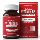 BioActive Vitamin B6 25mg Capsules - Active P-5-P Form for Mood, Energy & Cycle Support - Enhanced Absorption with Riboflavin & Magnesium - Clinical Strength, Non-GMO (60 Capsules - 2 month supply)