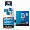 Blue Raspberry Extra Strength Energy Shot 24 pk – 260mg Natural Caffeine B12 B6 – Energy & Focus Support – 2 Servings Sugar Free Zero Calorie Green Tea B-Vitamins Electrolytes Vegan – 1.93 fl oz