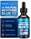 Ultra Pure Methylene Blue Pharmaceutical Grade 1% USP Drops, Brain Health Dietary Supplement for Humans,3rd Party Tested,No Formaldehyde, Made in USA, 2 Fl Oz (60 mL)