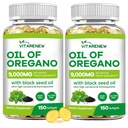 Oil of Oregano with Black Seed Oil, 300 Softgels | 2-in-1 Powerful Synergy for Immune Support | High Potency Carvacrol & Thymoquinone, Plant Based & Non-GMO