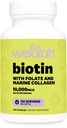 Wellah Biotin for Women (10,000mcg) 120 Capsules - with Folate & Marine Collagen