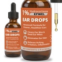 Dog Ear Cleaner Drops with 1% Hydrocortisone, Natural Infection Treatment for Dogs and Cats, Yeast Infection and Itchy Ear Relief, 2 fl oz