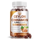 Nature's live Ceylon Cinnamon Supplement with MCT Oil, 1200mg Max Strength per Serving, Energy & Metabolism Support for Men & Women, Antioxidant and Sugar Monitor Support, Non-GMO, 150 Softgels
