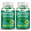 ZHPHK Chlorophyll Supplement Internal Body Deodorant Supplement for Men & Women, Gut Health, Natural Odor Remove, Vegan, Non-GMO, 300 Count