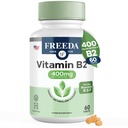 FREEDA Vitamin B2 400 mg Supplement with Riboflavin-5-Phosphate – High Potency B2 Vitamins Riboflavin 400mg per Serving for Energy, Metabolism & Nervous System – Vegan VIT B 2, Small Tablets (60 Ct)