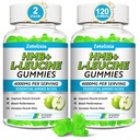 HMB and L-Leucine Gummies, 4000mg HMB and Leucine Supplements Amino Acid Gummies for Men & Women, Support Muscle Growth, Muscle Relief and Workout Recovery, Sugar-Free, Vegan, Apple Flavor, 120 Count