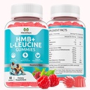 2 Pack Hmb and Leucine Gummies Supplements for Men Women, 4000mg HMB & L-Leucine Amino Acid for Muscle Growth & Fast Work0ut Recovery, Non-GMO, Gluten-Free, Raspberry Flavor,120 Count