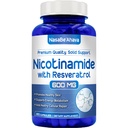 Resveratrol with Vitamin B3 Nicotinamide 500mg | NAD+ Precursor and Longevity Complex with Nicotinamide Form of Vitamin B3 Niacin Flush Free for Aging Skin Energy & Cellular Support (120 Day Supply)