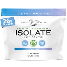 Μύες Fast Grass-Fed Whey Protein Isolate, Όλα τα φυσικά ορμονών χωρίς πάστα Αυξημένη, Whey Isolate Protein Powder για άνδρες και γυναίκες, Καθαρό, μη-GMO & Gluten-free, Isolate Protein - Χωρίς γεύση, 5lb