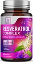 Resveratrol Blend 1800mg per Serving Supplement - Extra Strength Antioxidant Complex for Healthy Aging & Immune Support, Heart Health & Energy Support, Bioavailable Trans-Resveratrol - 60 Capsules