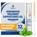 Ariella Hemorrhoid Treatment Suppository Gel: Natural & Herbal - Relieve Itching Burning Discomfort - Internal Relief - New Rounded Applicator - Nighttime Use (Pack of 12)
