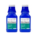 GeriCare Milk of Magnesia, Magnesium Hydroxide 1200mg | Mint Flavor | Constipation Relief | Cramp-Free, Saline Laxative | 12 Fl Oz (Pack of 2)