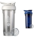 BlenderBottle 28-Ounce Strada Shaker Cups for Protein Shakes, Pre Workout, White and Blue