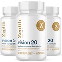 Vision 20 Eye Vitamins - Lutein, Zeaxanthin, and Bilberry Extract - Supports Eye Strain, and Eye Health - Carotenoid Blend, 3 Pack