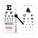 EMI OCC-WSK 3 piece Set - Occluder Plus Snellen and Kindergarten/Children Plastic Eye Vision Exam Test Wall Charts 22 by 11 in.