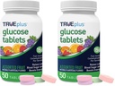 TRUEplus® Glucose Tablets, Assorted Flavor (Grape, Raspberry, Orange) - 50ct Bottle (1) (Pack of 2)
