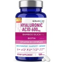 Granions Ultra Dosed Hyaluronic Acid Supplement 600mg - Intense Skin Hydration, Stimulates Collagen Production - Niacin, Biotin, Vitamin B Complex, Oral Hyaluronic Acid Supplements - 120 Vegan Tablets