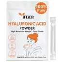 iFEiER Pure Hyaluronic Acid Powder | Food Grade Hyaluronic Acid Supplements | 60g(2.12oz) | HMW LMW High Molecular Weight Hyaluronic Acid Powder| Skin Hydration and Joint Lubrication