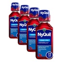 Vicks NyQuil Cough Nighttime Relief,Cherry Flavor, 12 Fl Oz (Pack of 4)