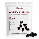 Natural Astaxanthin 12mg 120 Softgels Supplement, Microalgae Derived Astaxanthin with MCT Oil for Enhanced Absorption, Antioxidant Support for Skin Eye Heart Joint Wellness, Non-GMO Gluten Free