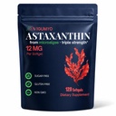 Astaxanthin 12mg Supplement, 120 Softgels, Natural Antioxidant from Microalgae for Eye, Skin & Immune Support, 4-Month Supply, Non-GMO, Gluten & Sugar Free