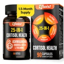 Cortisol Supplement for Women and Men, 25-in-1 Cortisol Reducer with Ashwagandha, Rhodiola Rosea, L-Theanine, Cortisol Manager for Mood, Focus, Sleep Support, 90 Capsules