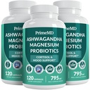 5-in-1 Cortisol Supplement for Women & Men - Ashwagandha Supplements with Magnesium Glycinate, Shilajit & Probiotics - Adrenal Support Supplements for Calmness & Focus - Magnesium Ashwagandha (360 Ct)