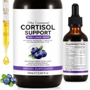Cortisol Supplements for Women & Men, 10 in 1 Hormone Balance for Women Men with Ashwagandha, L-theanine, Hormone Balance Liquid Drops, Hormone Balanced for Women, Recess Mood Focus, Blueberry Flavor