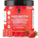 Aura NAD+Biotin, Resveratrol, Berberine & Anti-Aging Gummies, Hair, Skin, Nails & Joint Support, Collagen Peptides, Keratin, Zinc, Vitamin K2 & D3 Supplement, Regeneration (Strawberry)