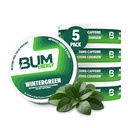Bum Energy Pouches, Wintergreen, 30mg Caffeine + 125mg Cognizin Citicoline, Clean Energy & Focus, Zero Nicotine, Tobacco-Free, Discreet Oral Energy Pouches, 5 Packs of 16 Count