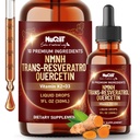 NUQIIT 10in1 NMNH Liquid Drops w/NMNH 1000mg, Vitamin D3-K2, Quercetin Suppement Trans-resveratrol and 5 More Herbals - Cellular Energy & Vitality, Healthy Aging - 1 FL Oz - 2 Month Supply