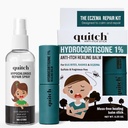 quitch Eczema System, Hydrocortisone Healing Balm + Hypochlorous Repair Spray, Sensitive Skin, Gentle Eczema Cleanser and Repair Balm
