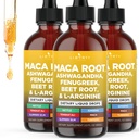 Liberty Lifestyle Organic Maca Root Liquid Drops with Ashwagandha, Nettle, Fenugreek, Beet Root and L-Arginine Liquid Multivitamin for Women and Men - 6oz