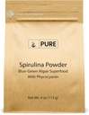 PURE ORIGINAL INGREDIENTS Spirulina Powder (4 oz) Green Algae Superfood with Phycocyanin