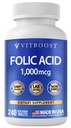 VITBOOST Folic Acid 1000 mcg (1667 mcg DFE) – 240 Tablets – Vitamin B9 Supplement – Non-GMO, Lab Tested, Made in USA, Vegetarian, Supports Overall Wellness & Daily Nutrition